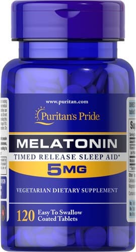 Puritan's Pride Melatonin with B-6 Timed Release 5 mg 120 таблеток (02.2027)