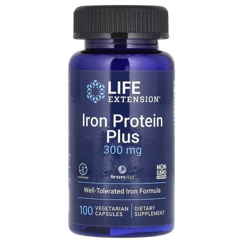 Life Extension Iron Protein Plus 300 mg 100 Capsules