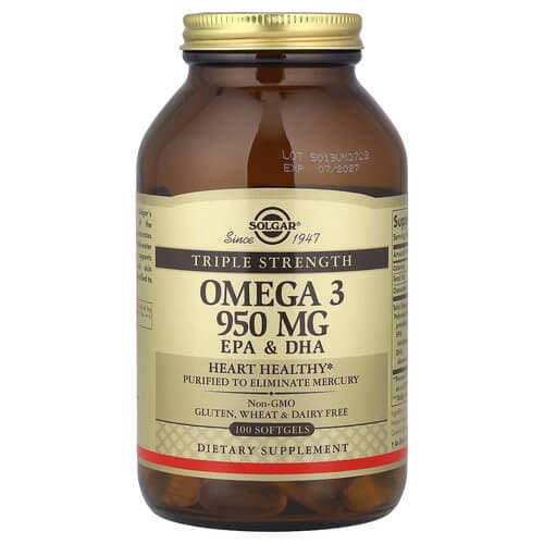 Solgar Triple Strength Omega-3 950 mg EPA & DHA 100 рідких капсул