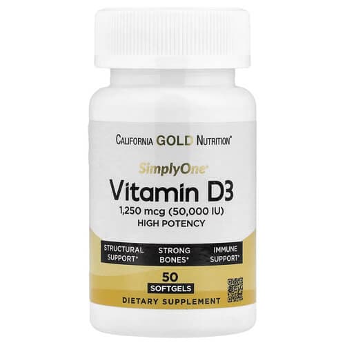 California Gold Nutrition Vitamin D3 50,000 IU 50 рідких капсул