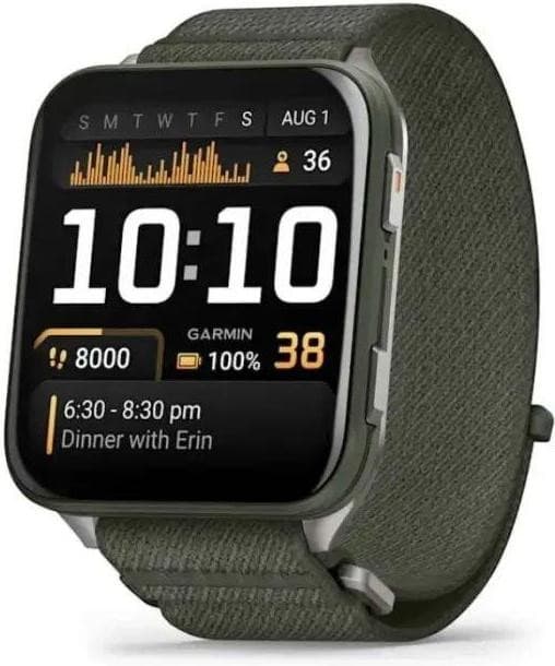 Смарт-годинник Garmin Venu X1 Moss with Titanium Caseback and Moss ComfortFit Nylon Band (010-02980-01/03/23)