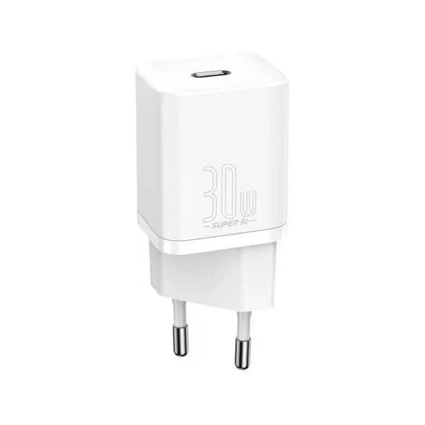 Мережевий зарядний пристрій Baseus Super Si Quick Charger 30W White (1USB-C) (CCSUP-J)