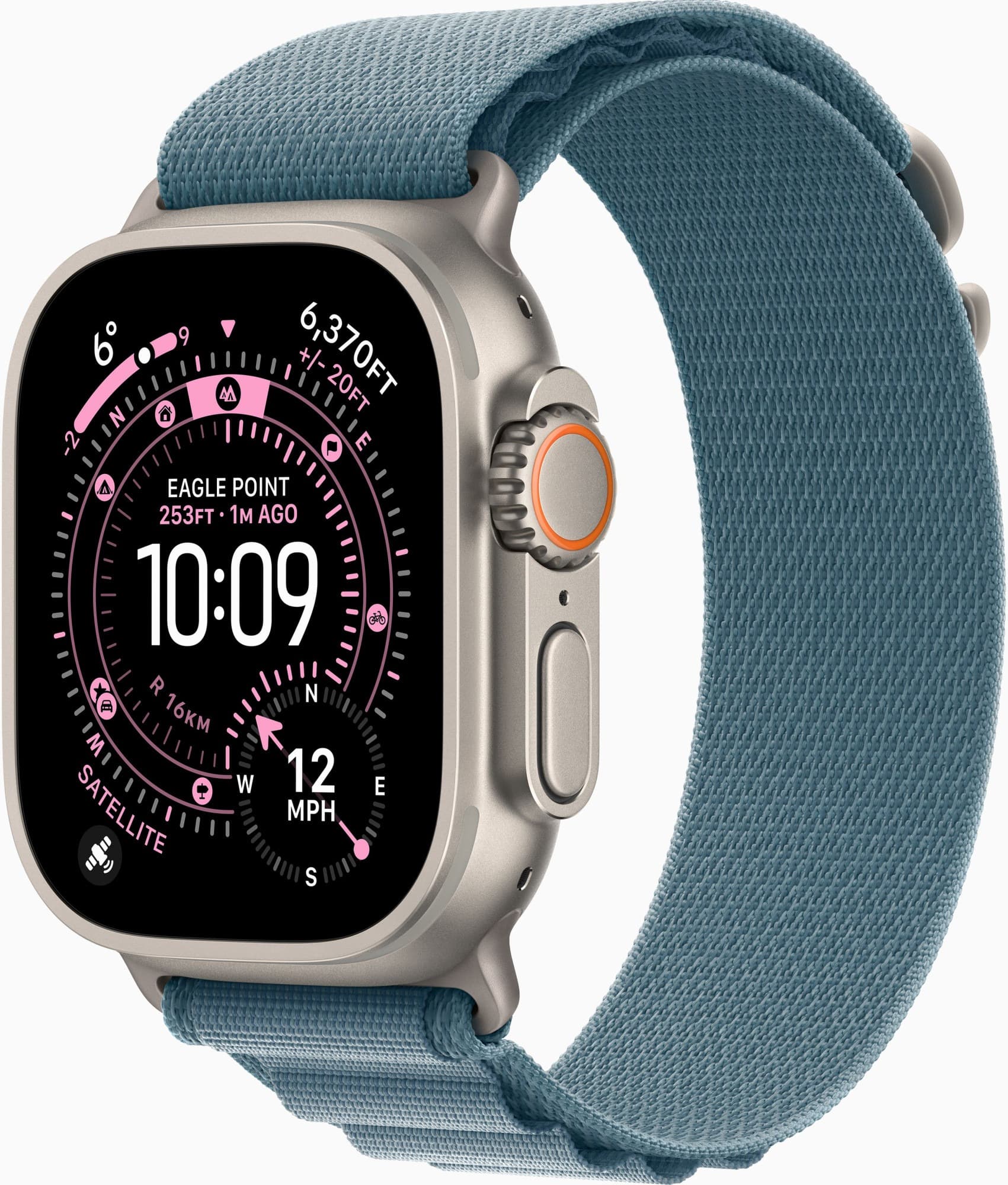 Смарт-годинник Apple Watch Ultra 3 GPS + Cellular 49mm Natural Tit. Case w. Light Blue Alpine Loop - Medium (MEWM4)
