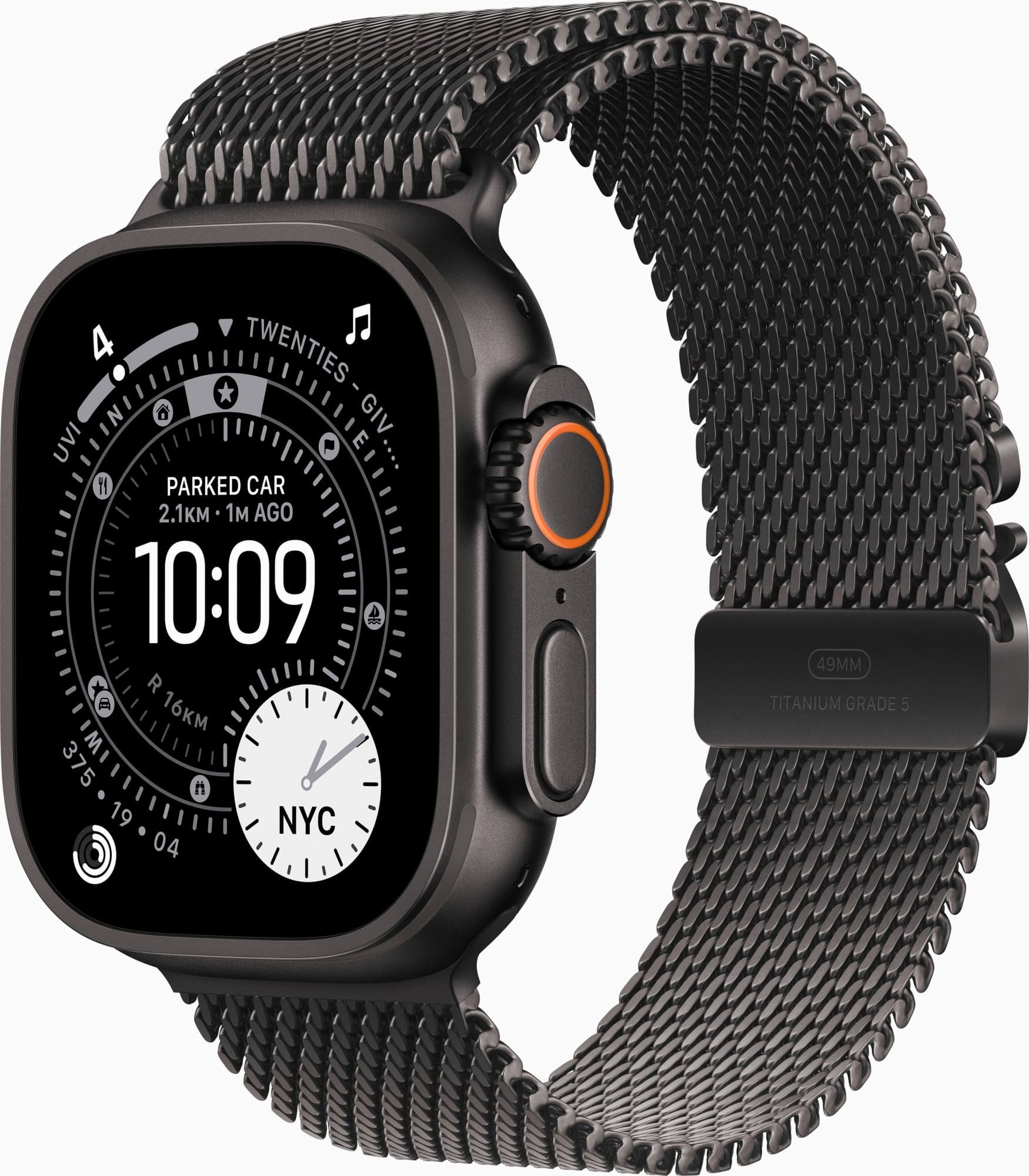 Смарт-годинник Apple Watch Ultra 3 GPS + Cellular 49mm Black Tit. Case w. Black Tit. Milanese Loop - Large (MF1T4)
