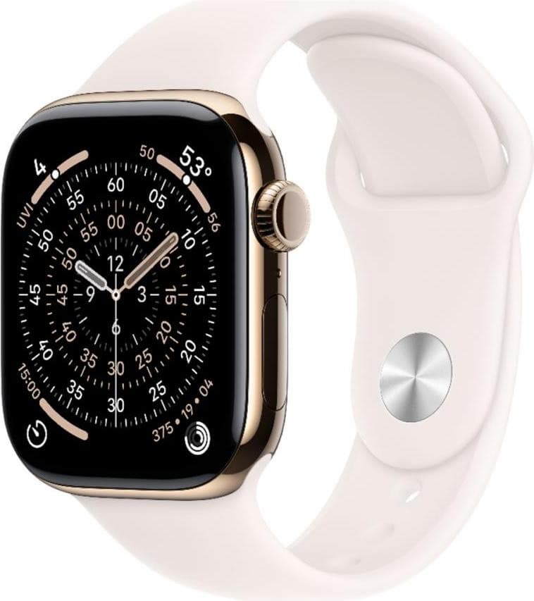 Смарт-годинник Apple Watch Series 11 GPS + Cellular 46mm Gold Titanium Case w. Light Blush Sport Band - M/L (MFD64)