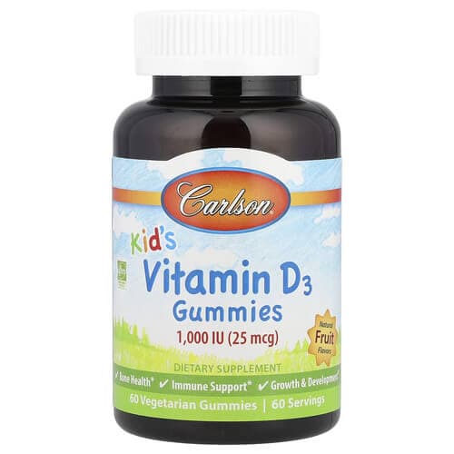Carlson Kid's Vitamin D3 1,000 IU 60 Gummies